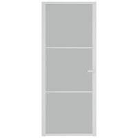 Thumbnail for Innentür 83x201,5 cm Weiß Mattglas und Aluminium
