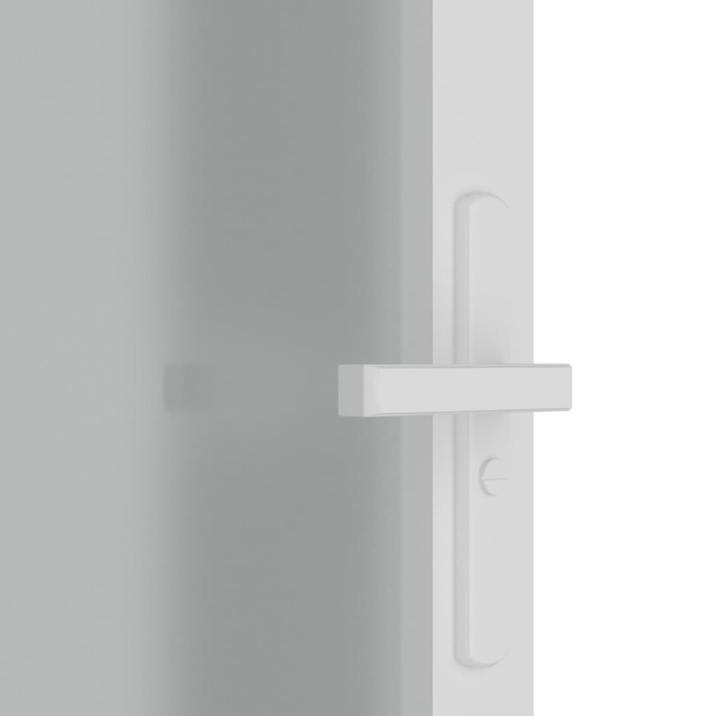 Innentür 76x201,5 cm Weiß Mattglas und Aluminium