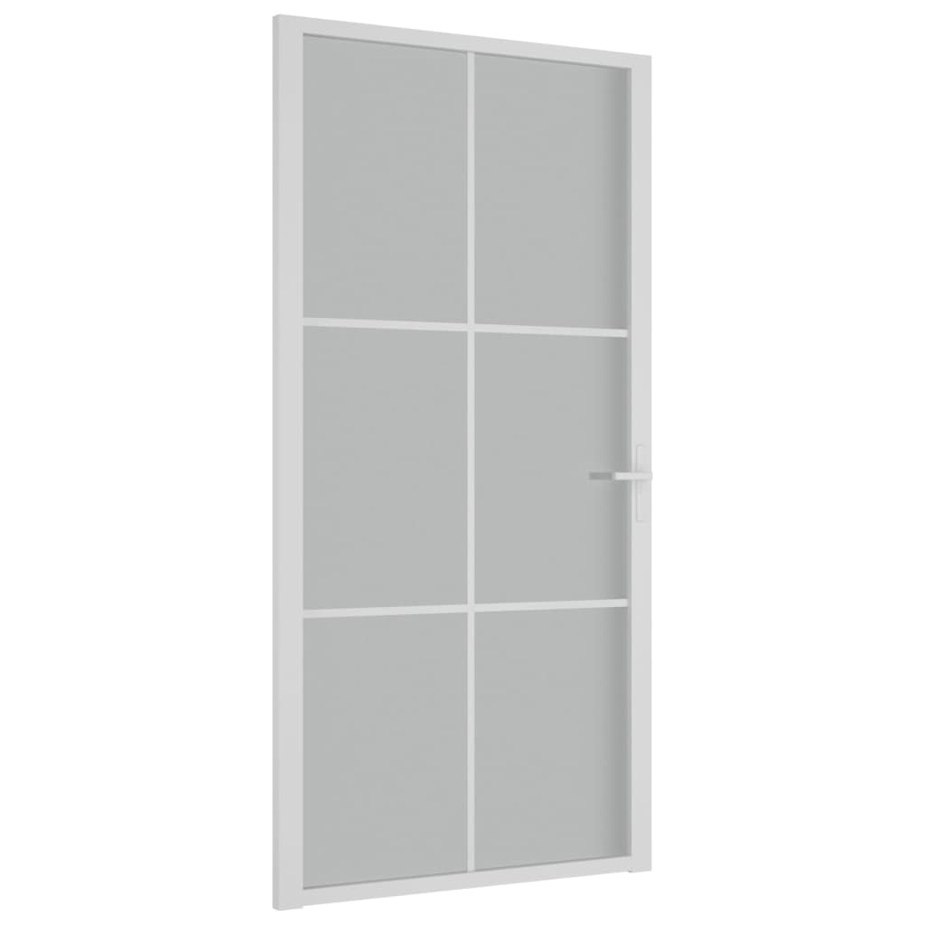 Innentür 102,5x201,5 cm Weiß Mattglas und Aluminium