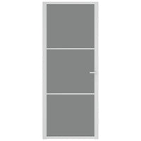 Thumbnail for Innentür 83x201,5 cm Weiß ESG-Glas und Aluminium