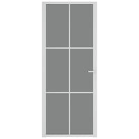 Thumbnail for Innentür 83x201,5 cm Weiß ESG-Glas und Aluminium