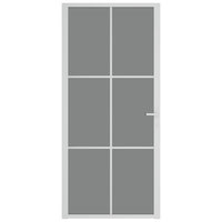 Thumbnail for Innentür 93x201,5 cm Weiß ESG-Glas und Aluminium