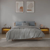 Thumbnail for Nachttische 2 Stk. mit LEDs Räuchereiche 60x35x40 cm