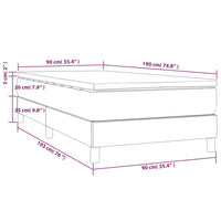 Thumbnail for Boxspringbett mit Matratze Hellgrau 90x190 cm Stoff