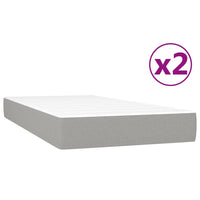 Thumbnail for Boxspringbett mit Matratze Hellgrau 200x200 cm Stoff