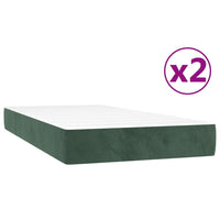 Thumbnail for Boxspringbett mit Matratze Dunkelgrün 200x200 cm Samt