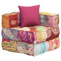 Thumbnail for Modularer Pouf mit Kissen Patchwork Stoff