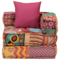 Thumbnail for Modularer Pouf mit Kissen Patchwork Stoff