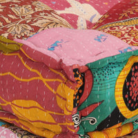 Thumbnail for Modularer Pouf mit Kissen Patchwork Stoff