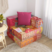 Thumbnail for Modularer Pouf mit Kissen Patchwork Stoff