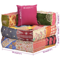 Thumbnail for Modularer Pouf mit Kissen Patchwork Stoff