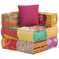 Thumbnail for Modularer Pouf mit Kissen Patchwork Stoff
