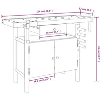 Thumbnail for Werkbank mit Schubladen Schraubstöcken 124x52x83 cm Akazienholz