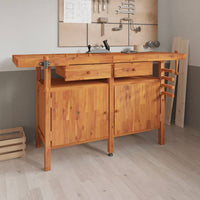 Thumbnail for Werkbank mit Schubladen Schraubstöcken 162x62x83 cm Akazienholz