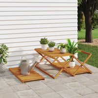 Thumbnail for Klappregal 3 Böden Braun 70x31x63 cm Massivholz Akazie