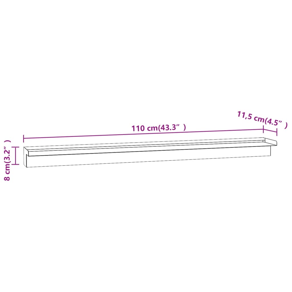 Pool-Wasserfall Rechteckig Edelstahl 110 cm