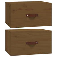 Thumbnail for Wand-Nachttische 2 Stk. Honigbraun 40x29,5x22 cm