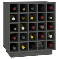 Thumbnail for Weinregal Grau 55,5x34x61 cm Massivholz Kiefer