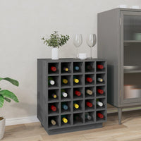 Thumbnail for Weinregal Grau 55,5x34x61 cm Massivholz Kiefer