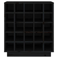 Thumbnail for Weinregal Schwarz 55,5x34x61 cm Massivholz Kiefer