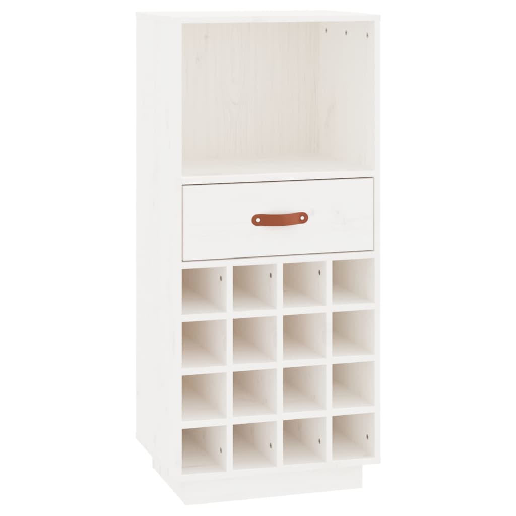 Weinregal Weiß 45x34x100 cm Massivholz Kiefer