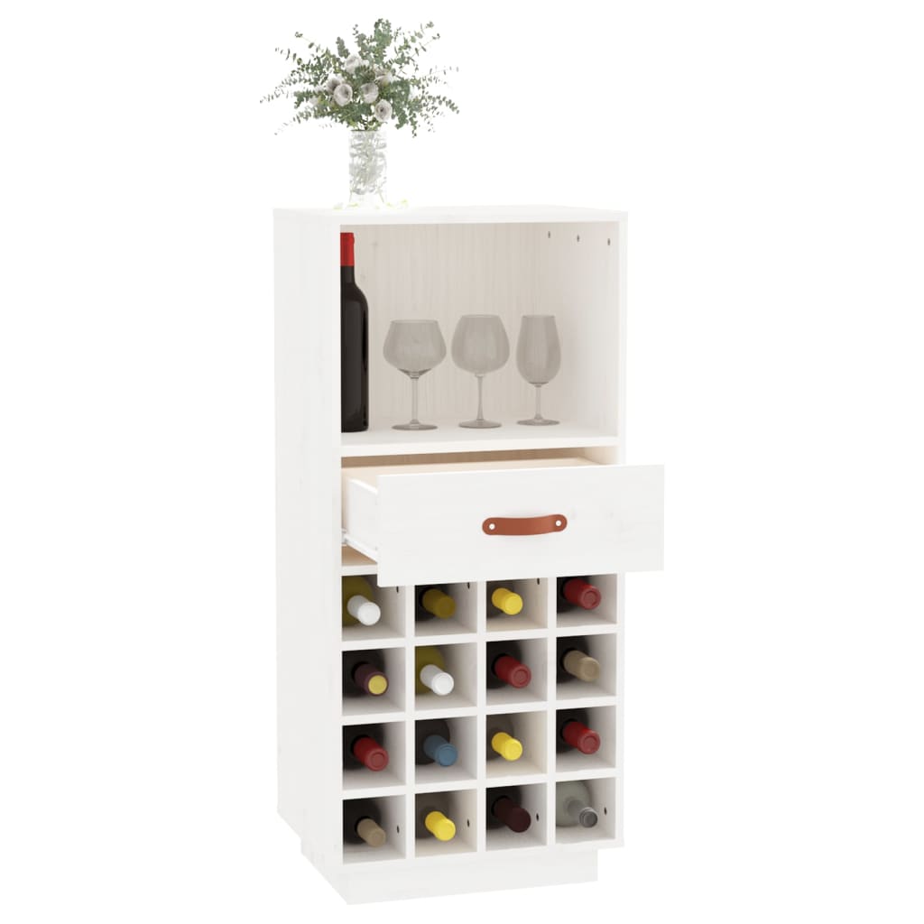Weinregal Weiß 45x34x100 cm Massivholz Kiefer