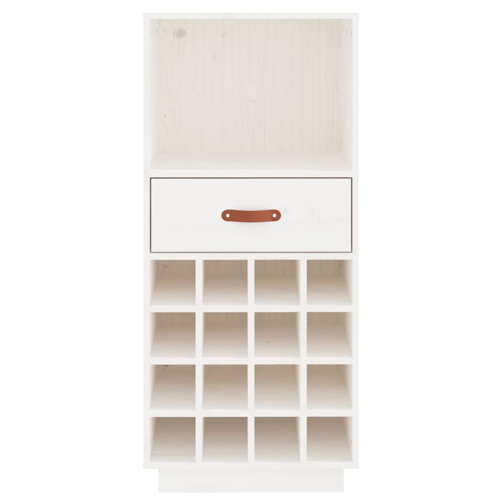 Weinregal Weiß 45x34x100 cm Massivholz Kiefer