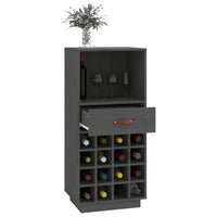 Thumbnail for Weinregal Grau 45x34x100 cm Massivholz Kiefer