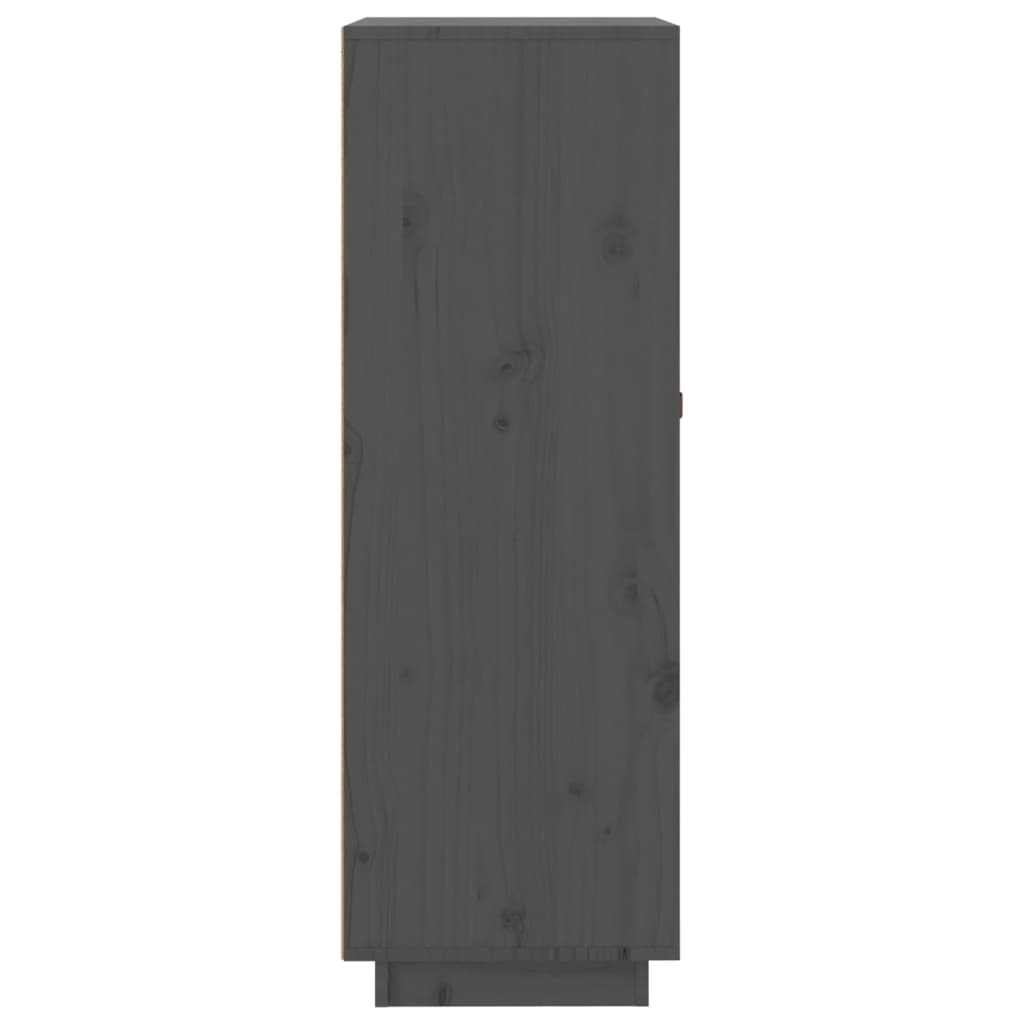 Weinregal Grau 45x34x100 cm Massivholz Kiefer