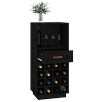 Thumbnail for Weinregal Schwarz 45x34x100 cm Massivholz Kiefer