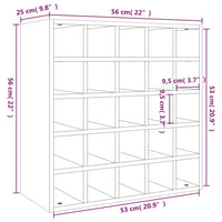 Thumbnail for Weinregal Grau 56x25x56 cm Massivholz Kiefer