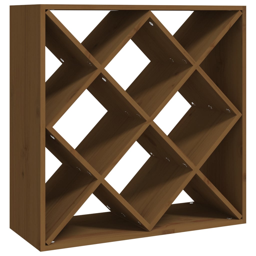 Weinregal Honigbraun 62x25x62 cm Massivholz Kiefer