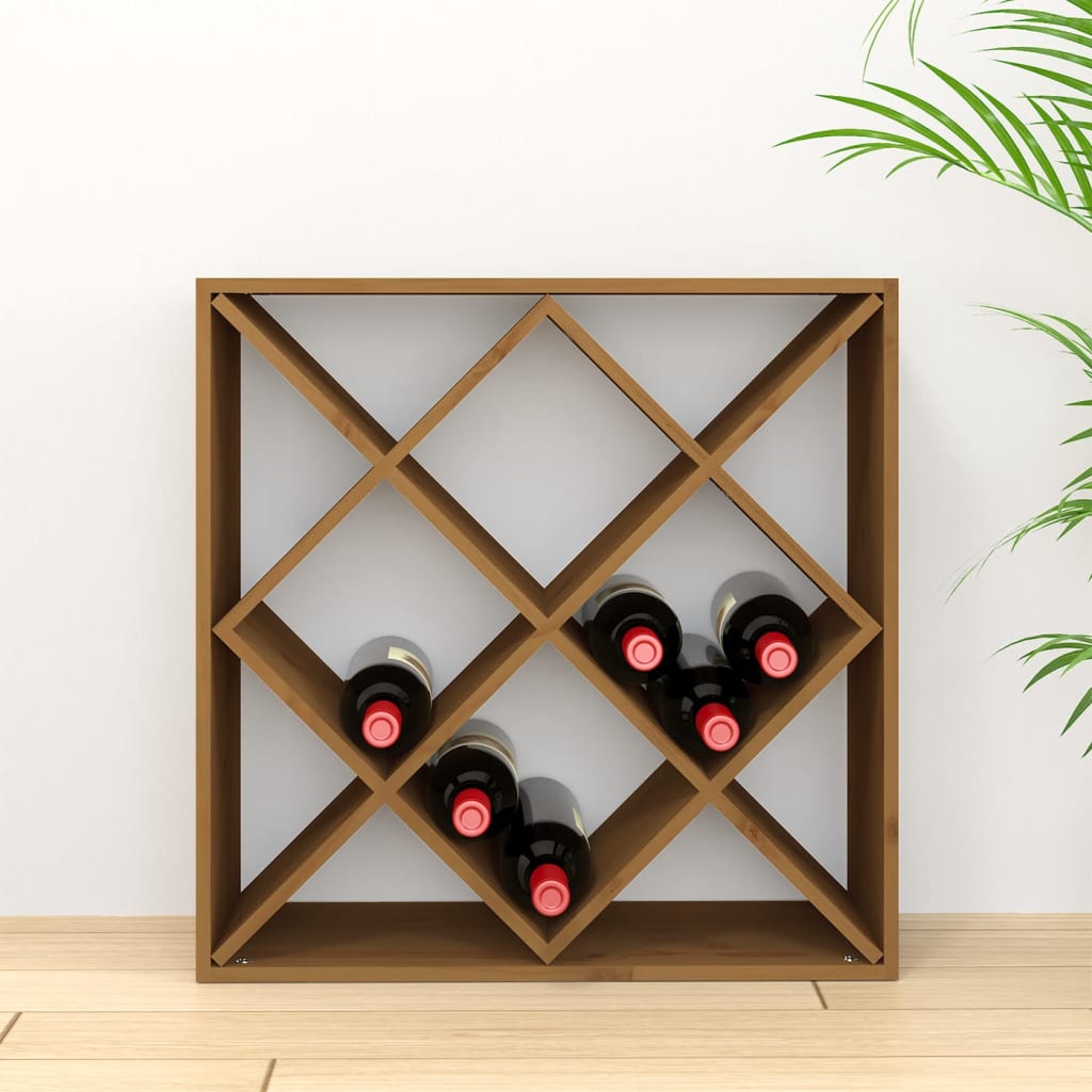 Weinregal Honigbraun 62x25x62 cm Massivholz Kiefer