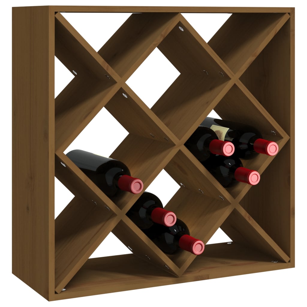 Weinregal Honigbraun 62x25x62 cm Massivholz Kiefer
