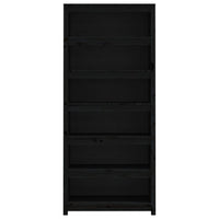 Thumbnail for Bücherregal Schwarz 80x35x183 cm Massivholz Kiefer