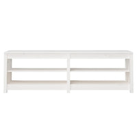 Thumbnail for Schuhbank Weiß 160x36,5x50 cm Massivholz Kiefer