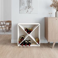 Thumbnail for Weinregal Weiß 62x25x62 cm Massivholz Kiefer