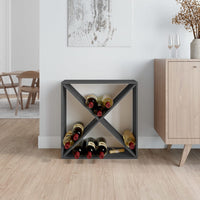 Thumbnail for Weinregal Grau 62x25x62 cm Massivholz Kiefer