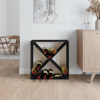 Thumbnail for Weinregal Schwarz 62x25x62 cm Massivholz Kiefer