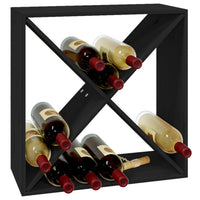 Thumbnail for Weinregal Schwarz 62x25x62 cm Massivholz Kiefer