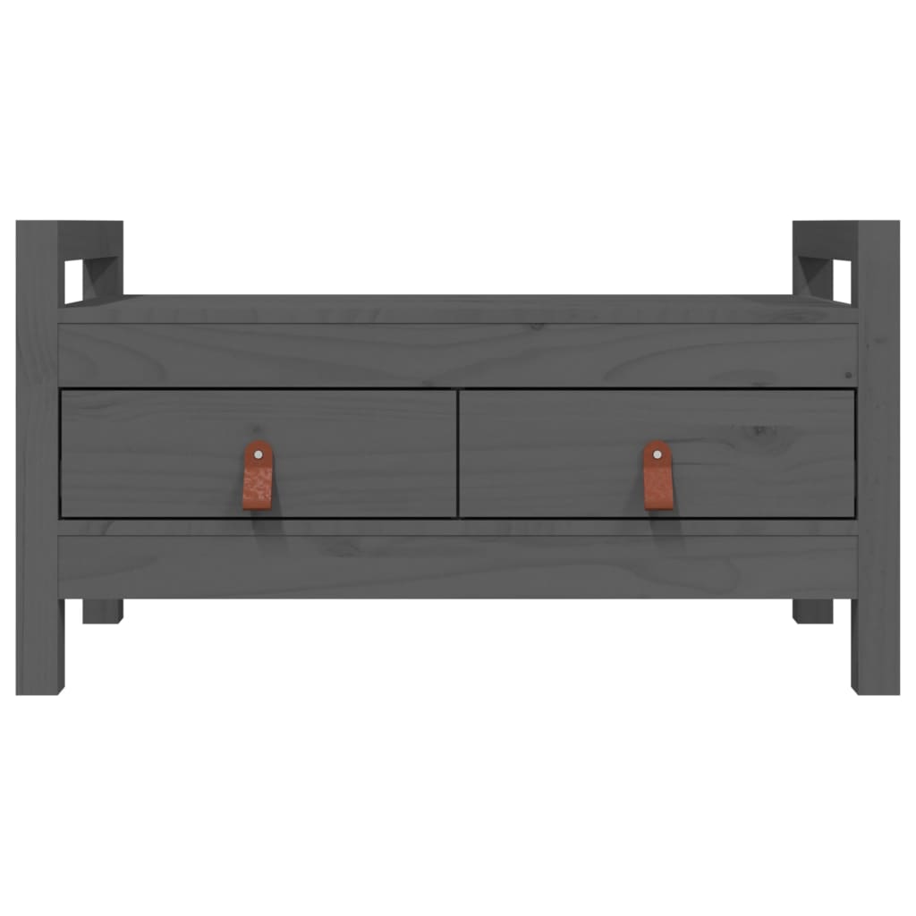 Flurbank Grau 80x40x43 cm Massivholz Kiefer