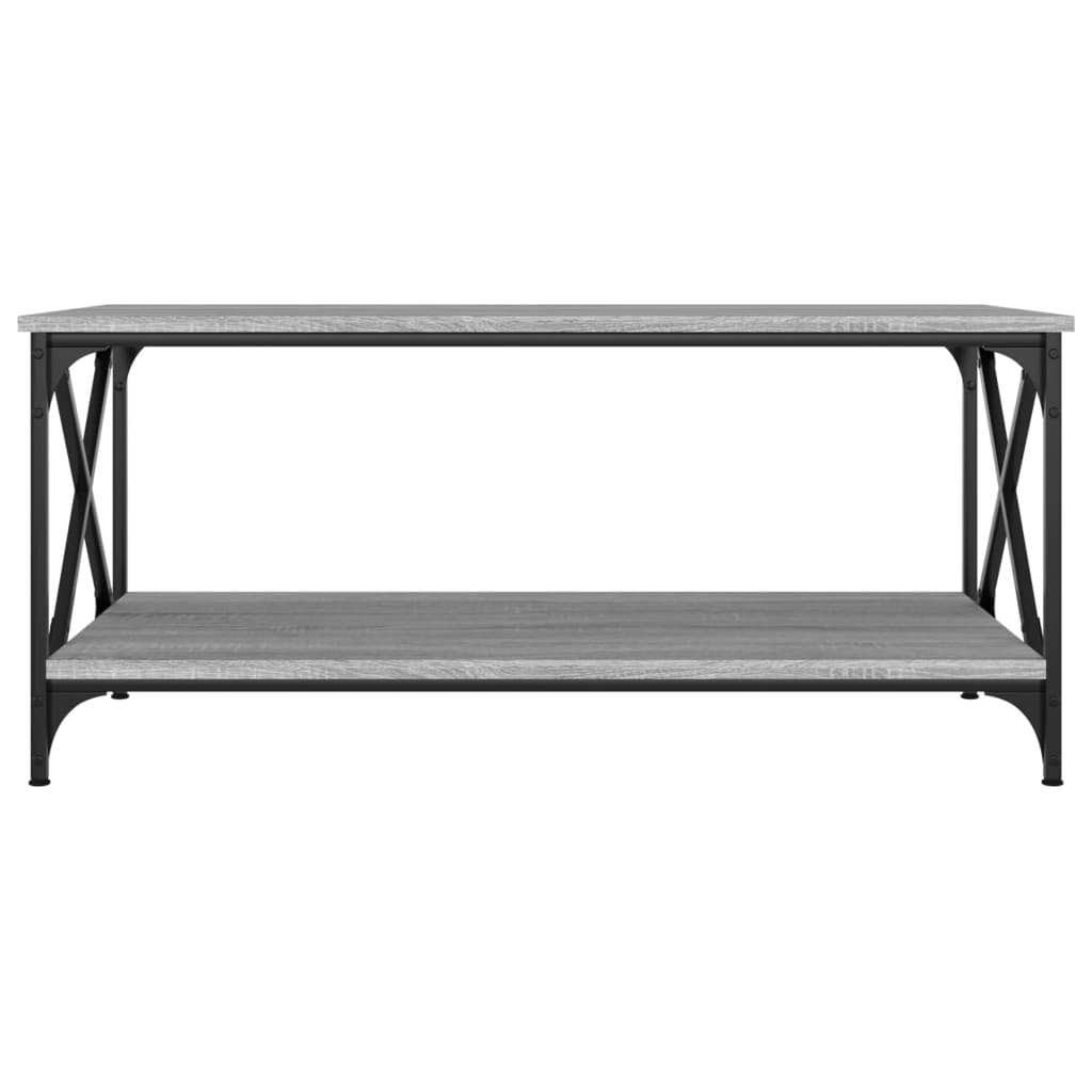 Couchtisch Grau Sonoma 100x50x40 cm Holzwerkstoff und Eisen
