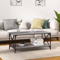 Thumbnail for Couchtisch Grau Sonoma 100x50x40 cm Holzwerkstoff und Eisen