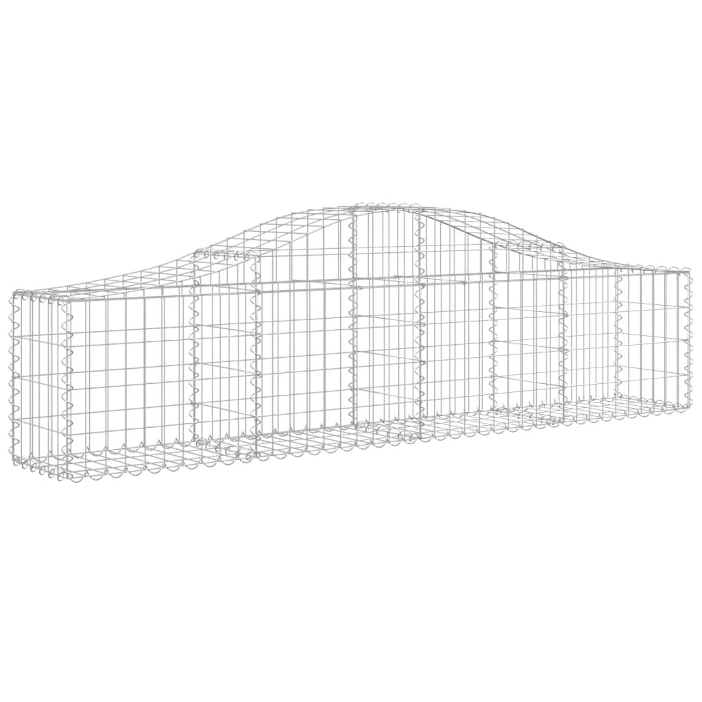 Gabionen mit Hochbogen 18 Stk. 200x30x40/60 cm Verzinktes Eisen