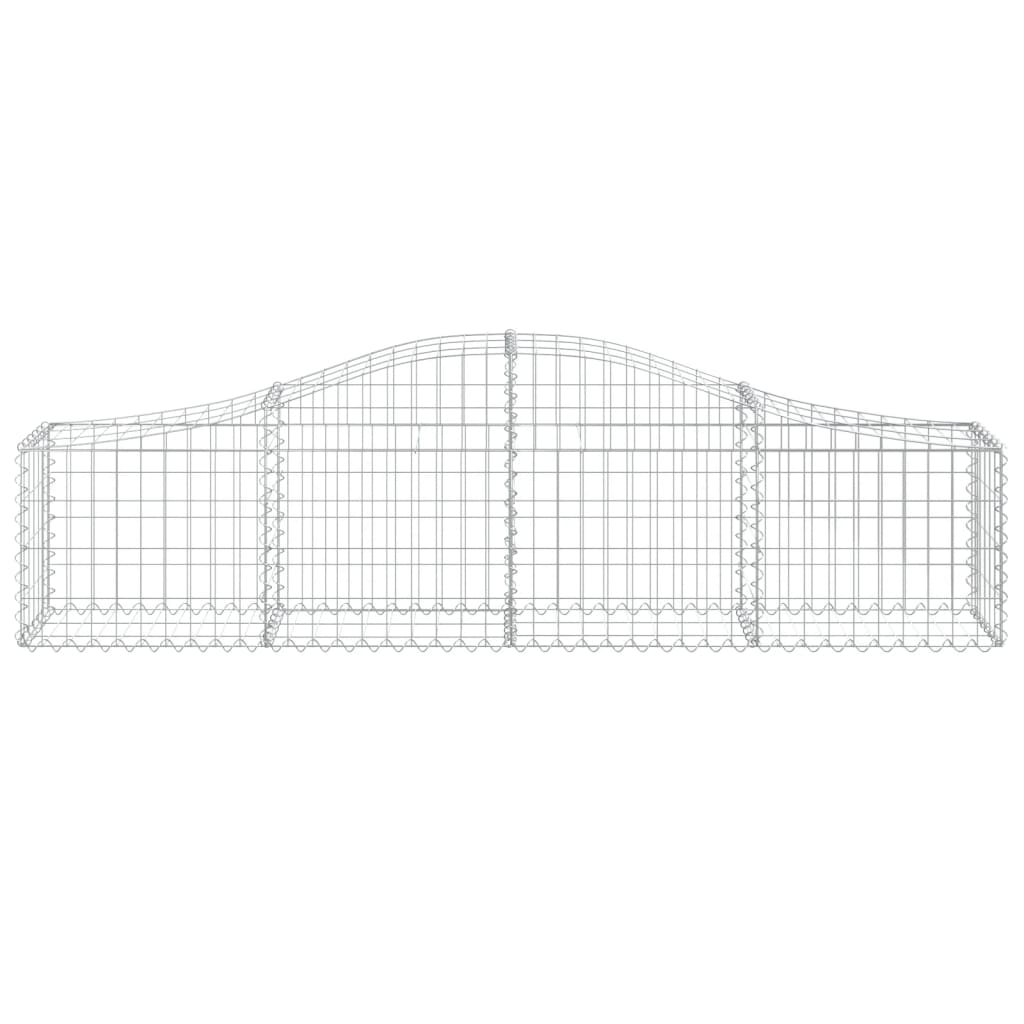 Gabionen mit Hochbogen 18 Stk. 200x30x40/60 cm Verzinktes Eisen