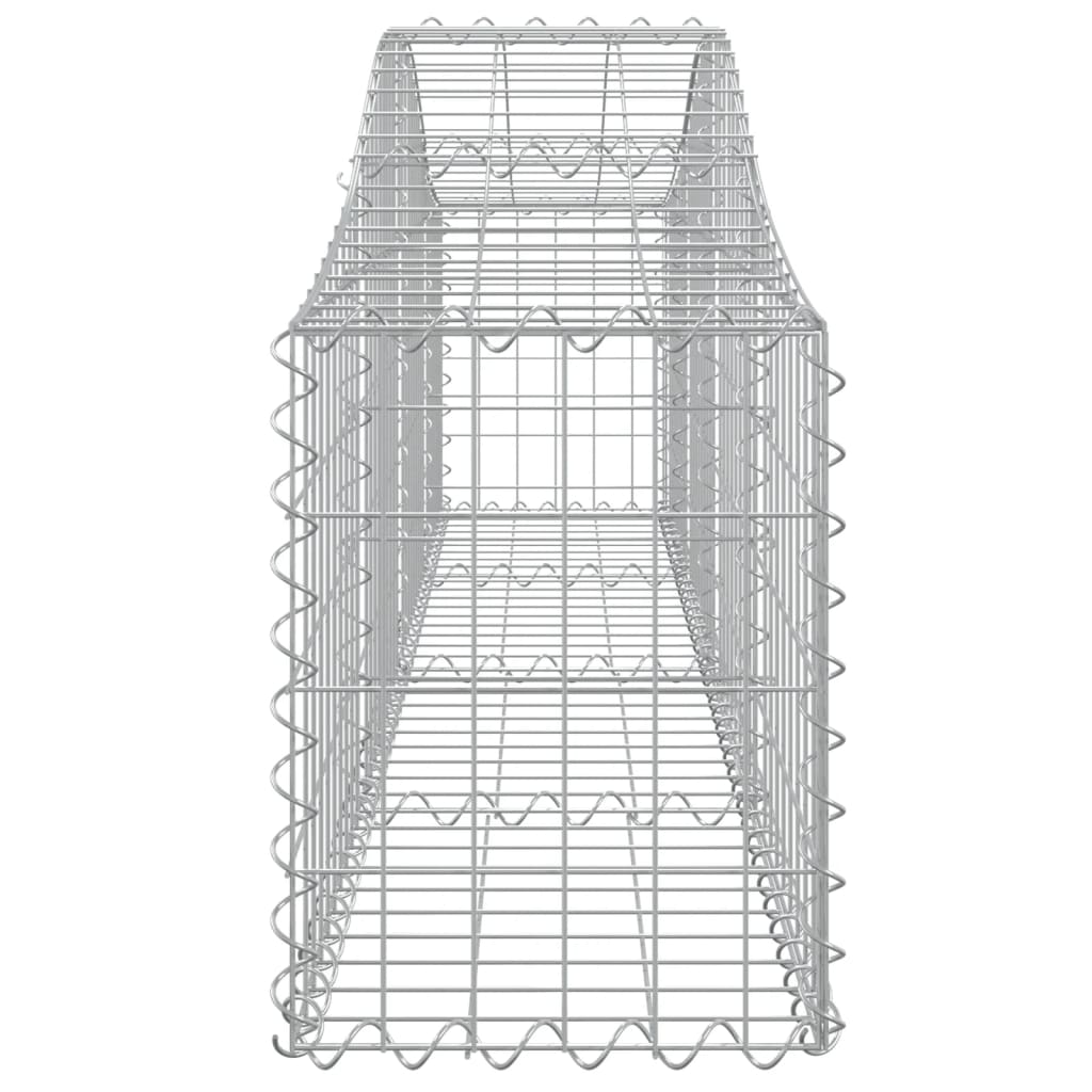 Gabionen mit Hochbogen 18 Stk. 200x30x40/60 cm Verzinktes Eisen