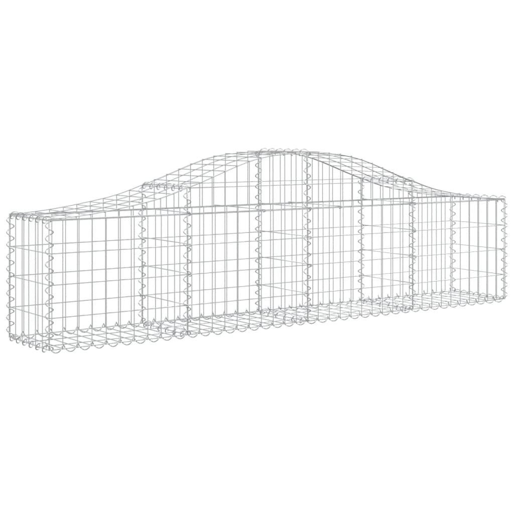 Gabionen mit Hochbogen 20 Stk. 200x30x40/60 cm Verzinktes Eisen