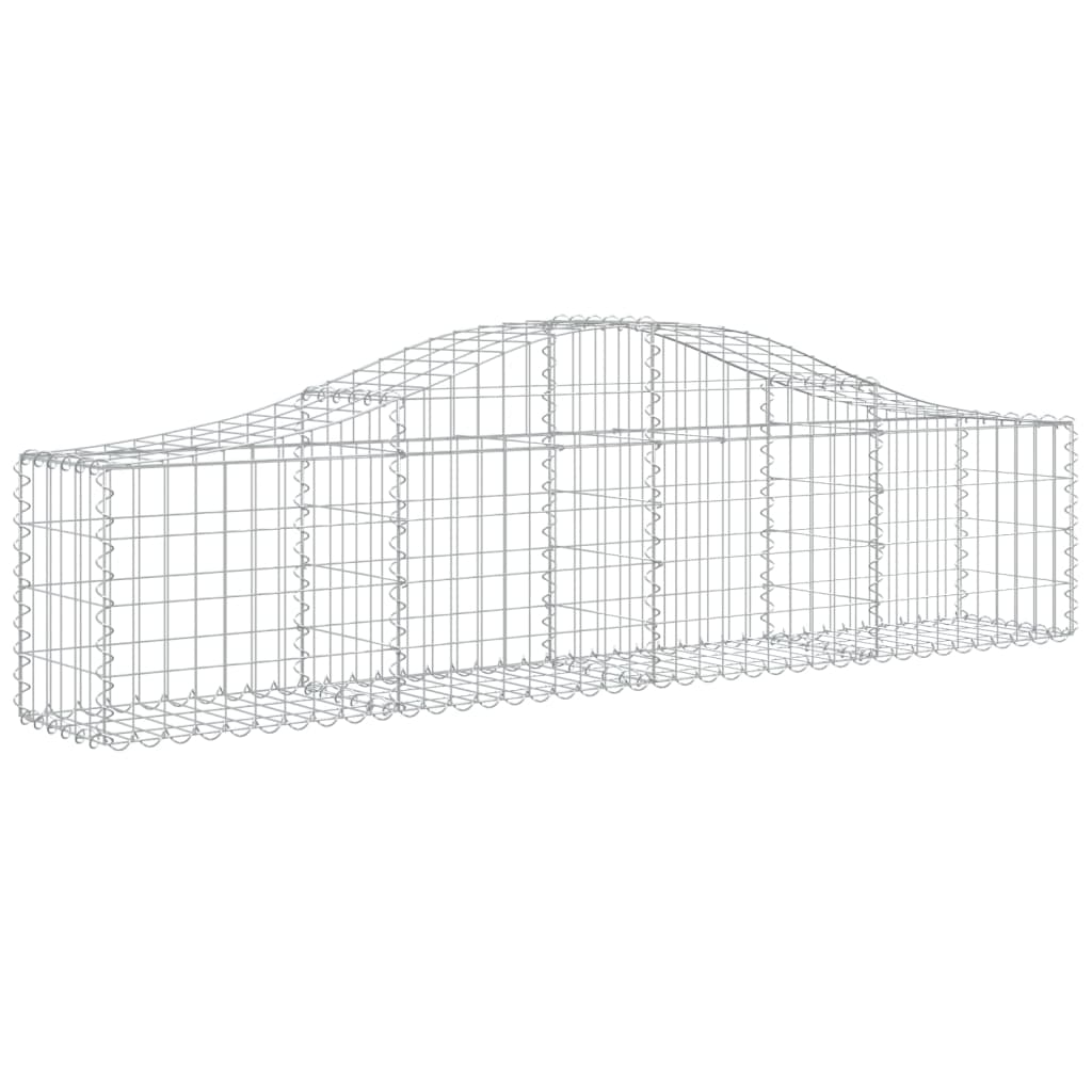 Gabionen mit Hochbogen 30 Stk. 200x30x40/60 cm Verzinktes Eisen
