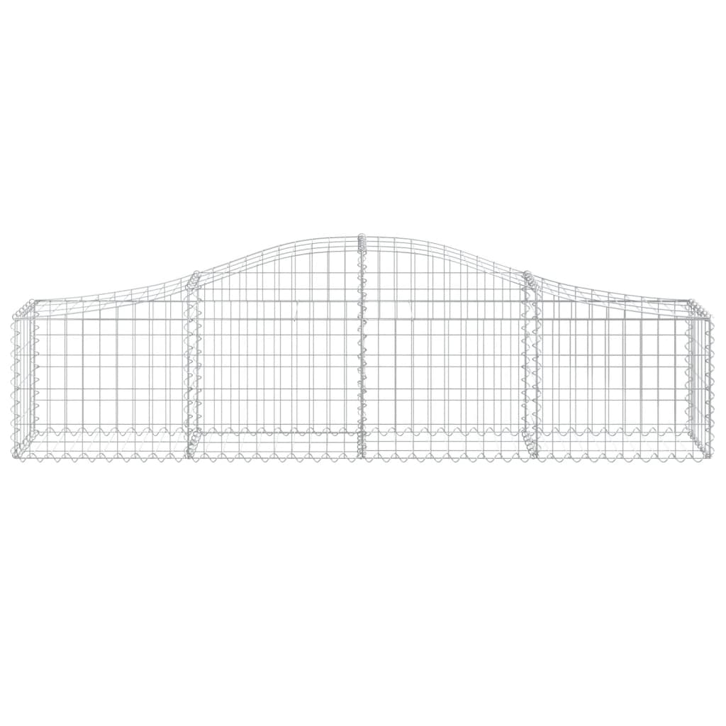 Gabionen mit Hochbogen 30 Stk. 200x30x40/60 cm Verzinktes Eisen