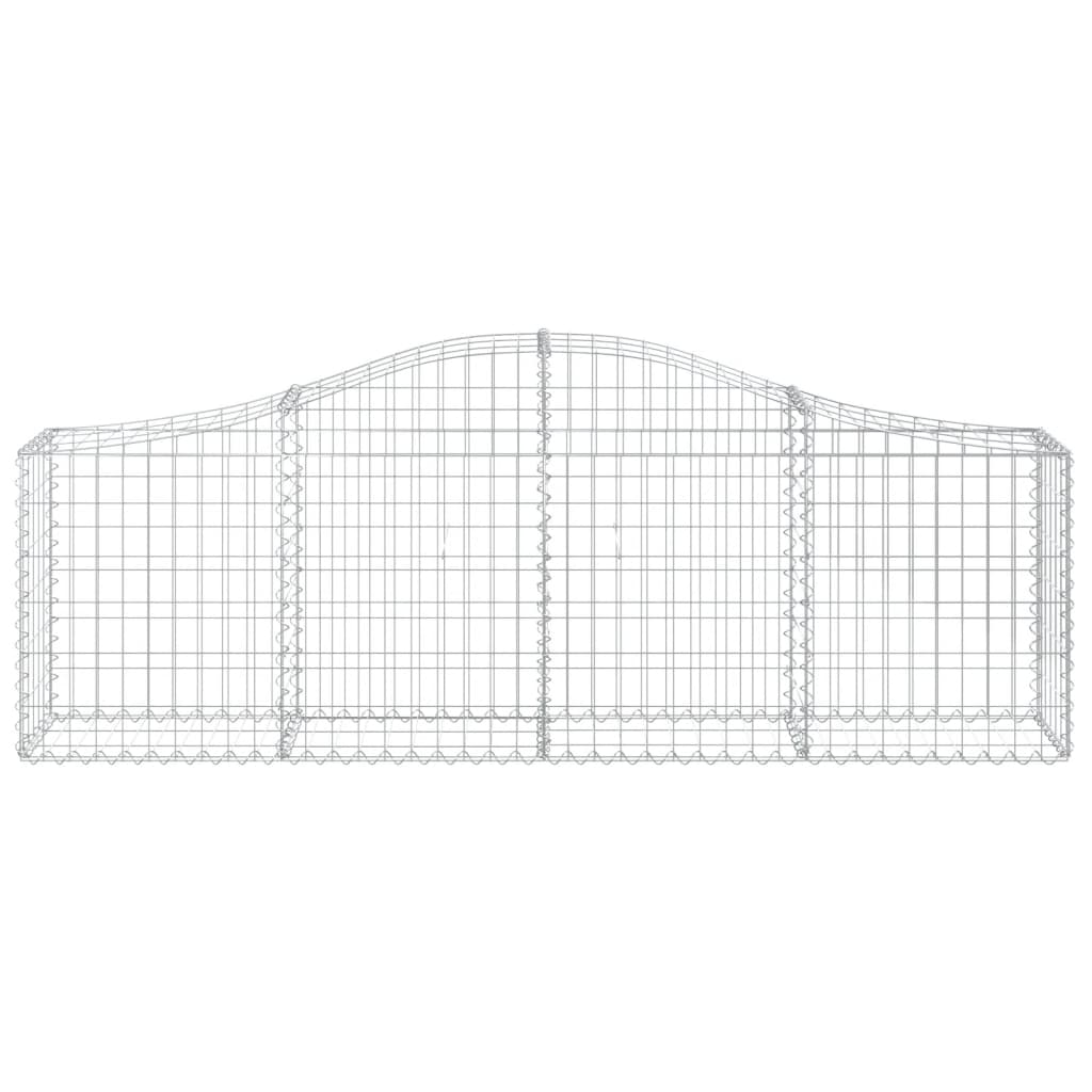 Gabionen mit Hochbogen 4 Stk. 200x30x60/80 cm Verzinktes Eisen